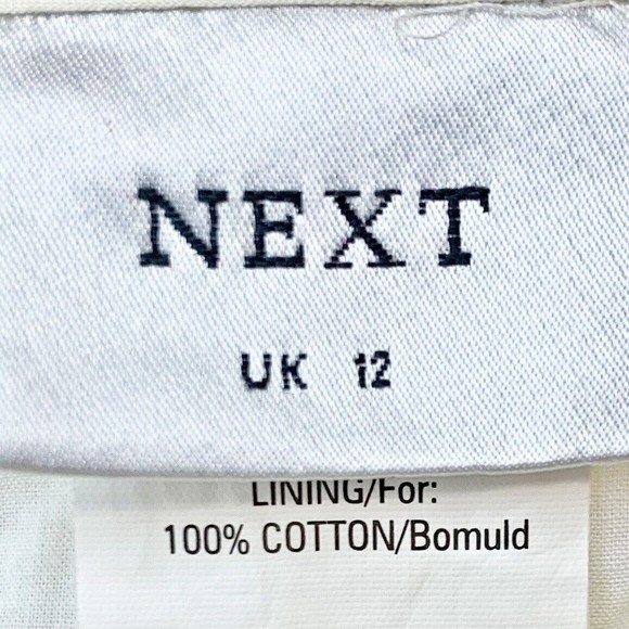 Next Crinkle Lace Eyelet Cotton Skirt Midi Boho Ruffle Cottagecore UK 12 / US 10 - Picture 5 of 7